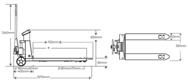 Holzmann Maschinen Hubwagen mit Wiegeeinrichtung HUB30KG