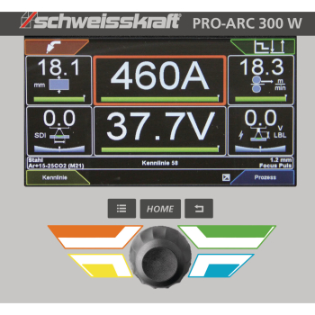 Schweisskraft MIG/MAG-Impulsschweißgerät PRO-PULS 300 W (Fahrwagen Profi, Bedienfeld unten)