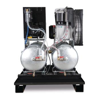 Aircraft Stationärer Kolbenkompressor mit 2x 100 Liter-Druckluftbehältern und Kältetrockner AIRPROFI DUO 703/2x100/10 K