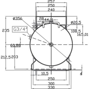Aircraft Druckluftbehälter  M ACDB 100/10 H MK mit Konsole