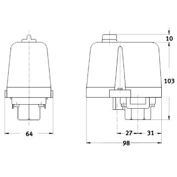 Aircraft Druckschalter CONDOR MDR 4 / 16 A / 8-16 bar