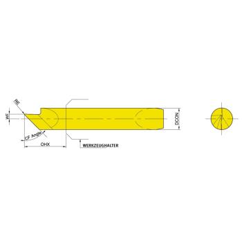 Optimum Drehstahl  Zum Anfasen 45° rechts NCCH6R-10.03-45-YG812