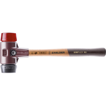 SIMPLEX-Schonhammer Ø 50mm, Einsätze: Gummikomposition schwarz/Plastik rot
