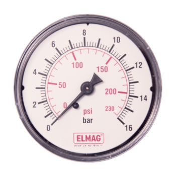 ELMAG Druckmanometer mit Metallgehäuse 0-16 bar
