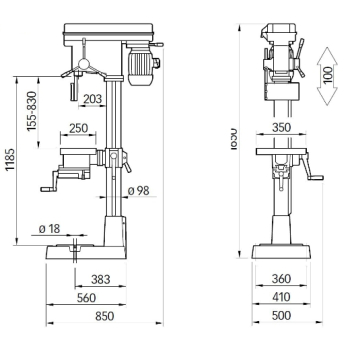 ELMAG PREMIUM Highspeed-Säulenbohrmaschine