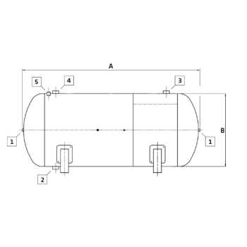ELMAG Druckluftkessel liegend, 15 bar