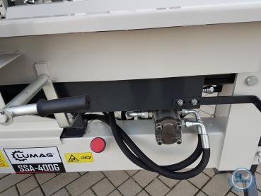 Lumag Maschinen SSA 400 G Sägespaltmaschine mit 9,5 kw Benzinmotor inkl Förderband (unmontiert)