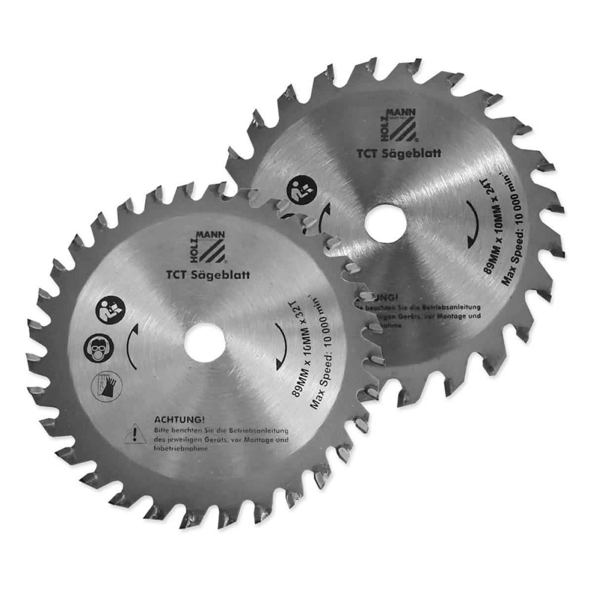 Holzmann Maschinen Hartmetall-Kreissägeblattset Ø 89mm KSB8910Z24/32/1+1