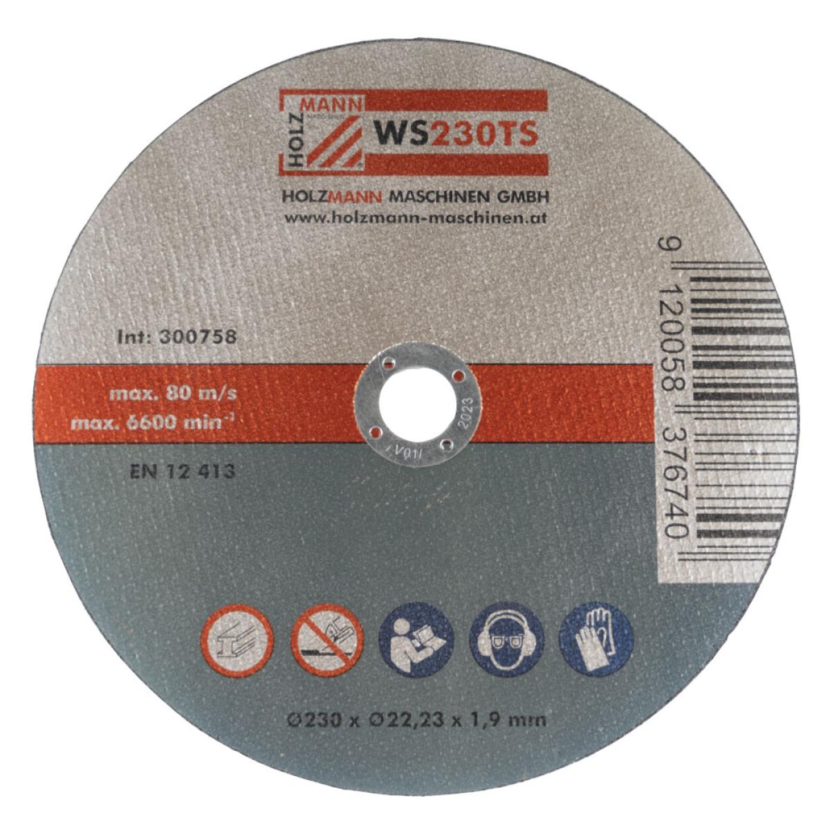 Holzmann Maschinen Trennscheibe (10stk) 230*22,23 1,9mm WS230TS