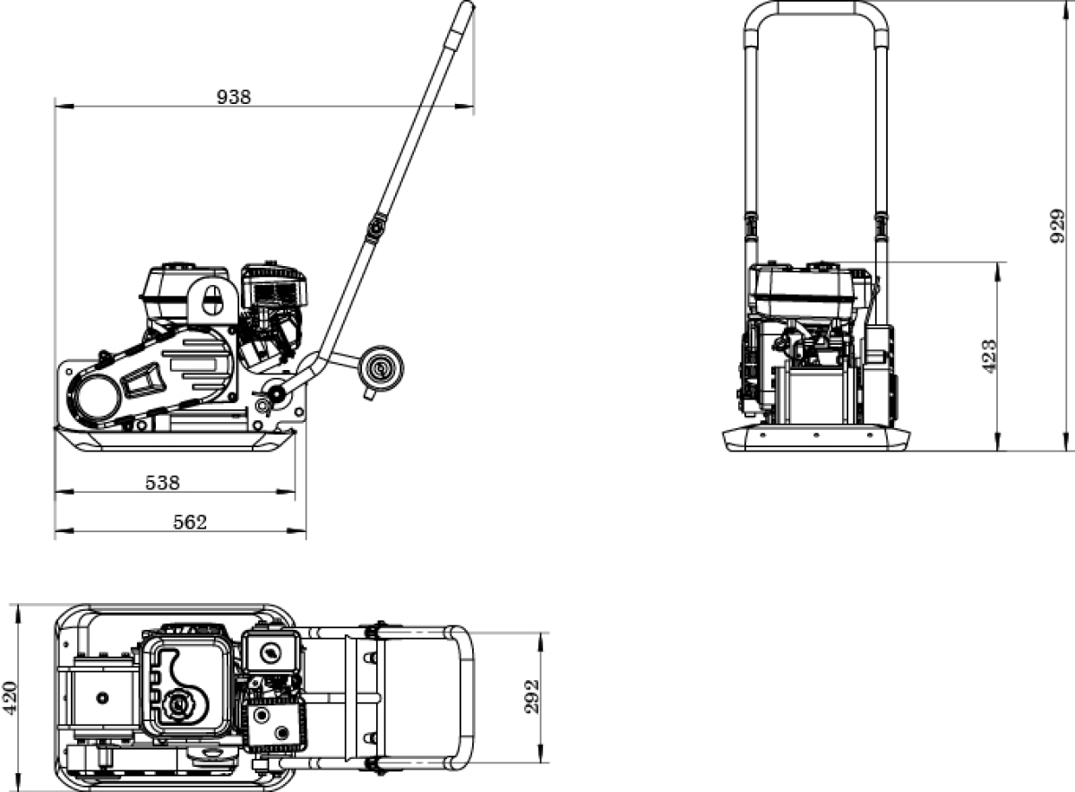 Zipper Maschinen Rüttelplatte ZI-RPE90E