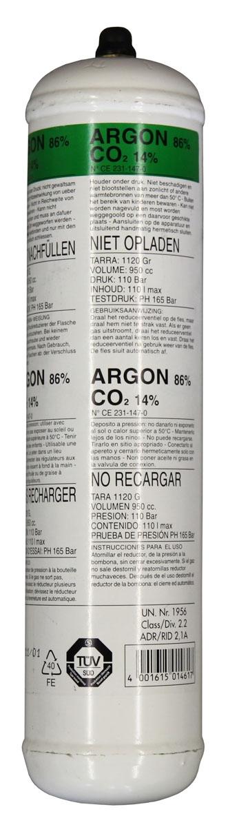 ELMAG Einwegflasche Mischgas Ar 86% / Co2 14%