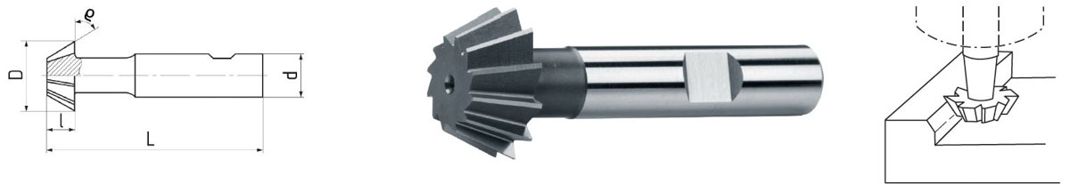 ELMAG HSS Co5 Winkel-Stirnfräser DIN1835B