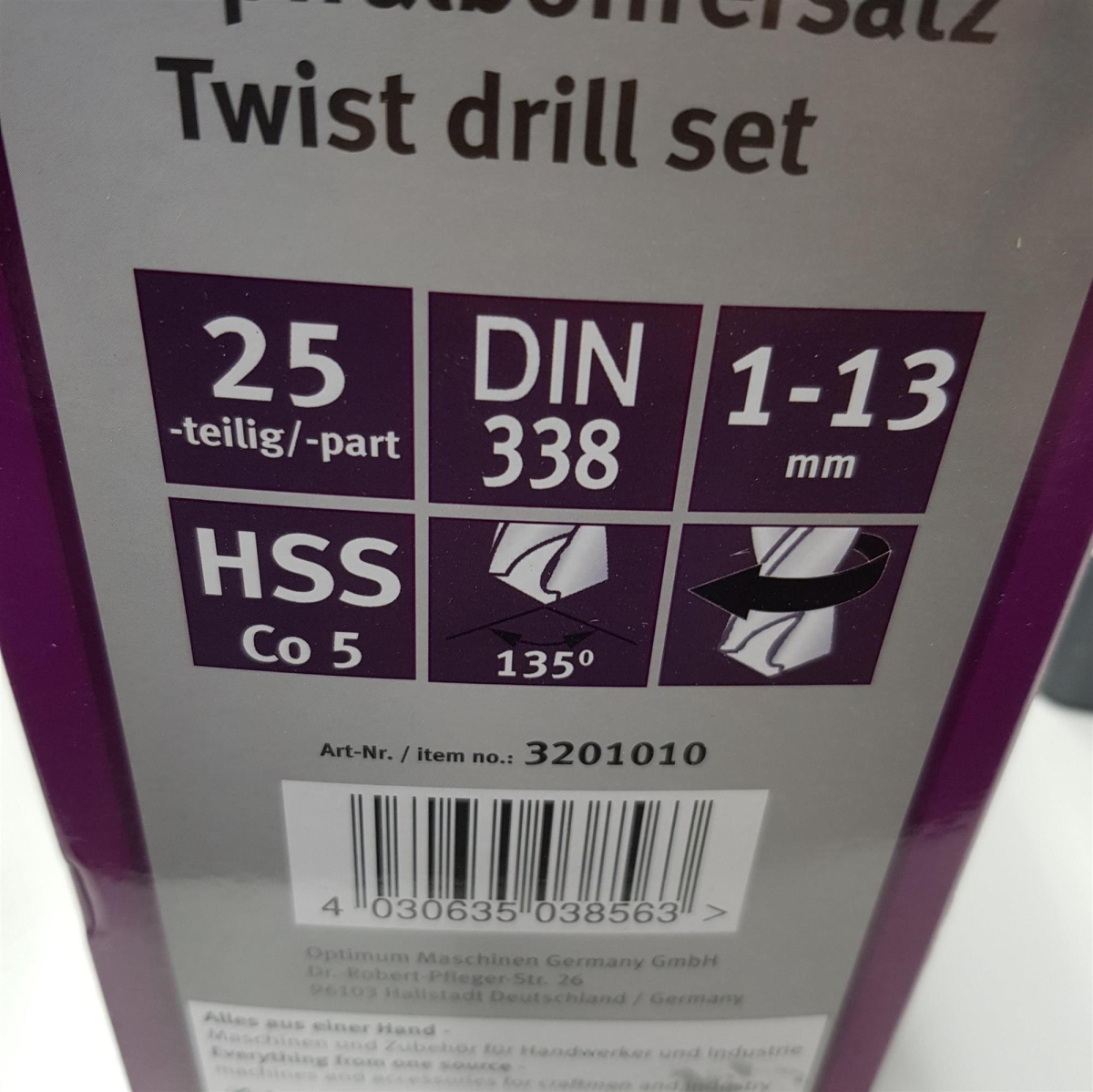 Optimum Spiralbohrer-Satz  25-teilig, 1 - 13 mm