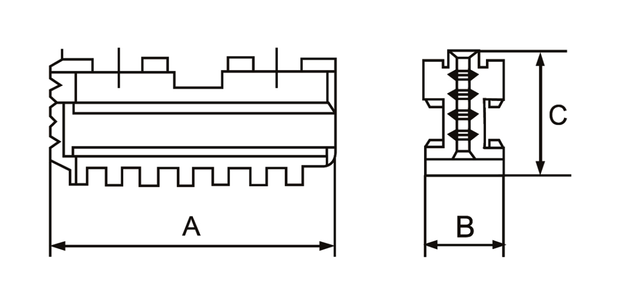 21-3282 Bernardo Backen für 3-Backenfutter PS3 / PO3 Grundbacken MJ-PS3-200