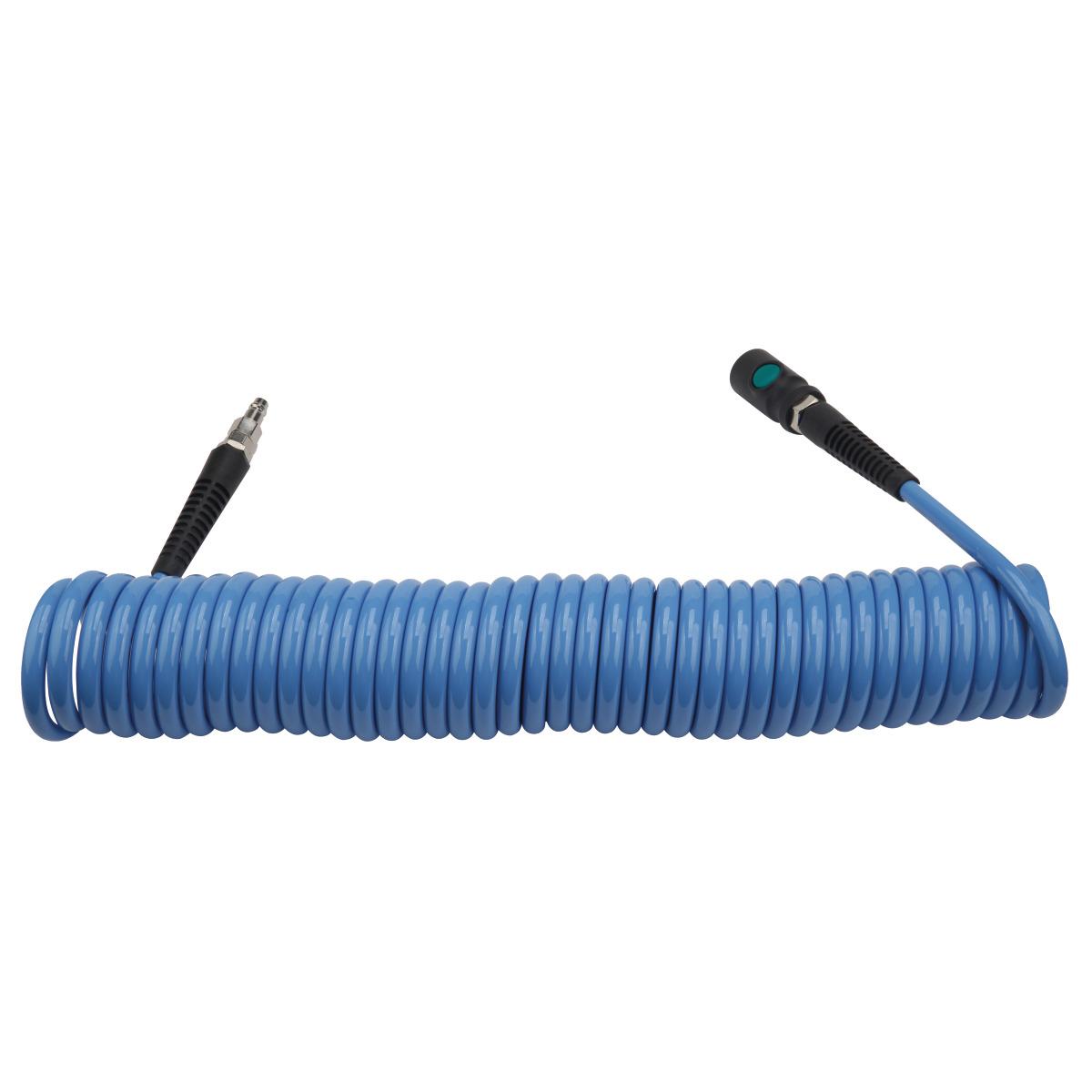 Aircraft Spiralschlauch  PU 8x12mm 10m mit Einhand-Sicherheitskupplung