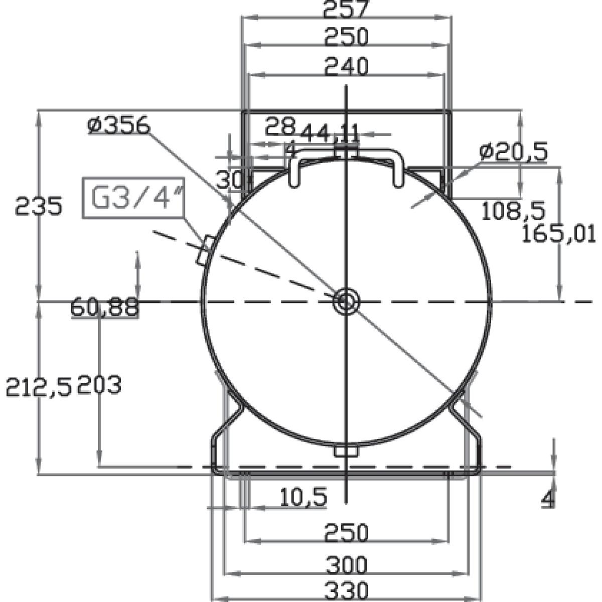 Aircraft Druckluftbehälter  M ACDB 100/10 H MK mit Konsole