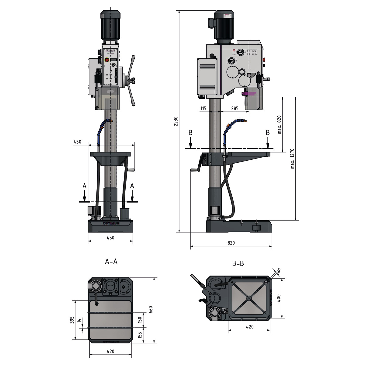 Optimum Säulenbohrmaschine OPTIdrill DH 32GSV