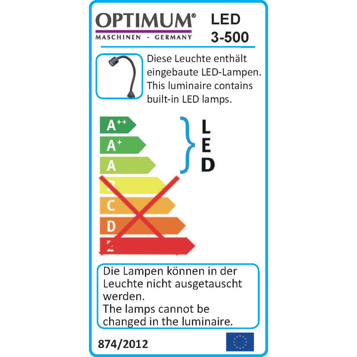 Optimum LED-Maschinenlampe  LED 3-500
