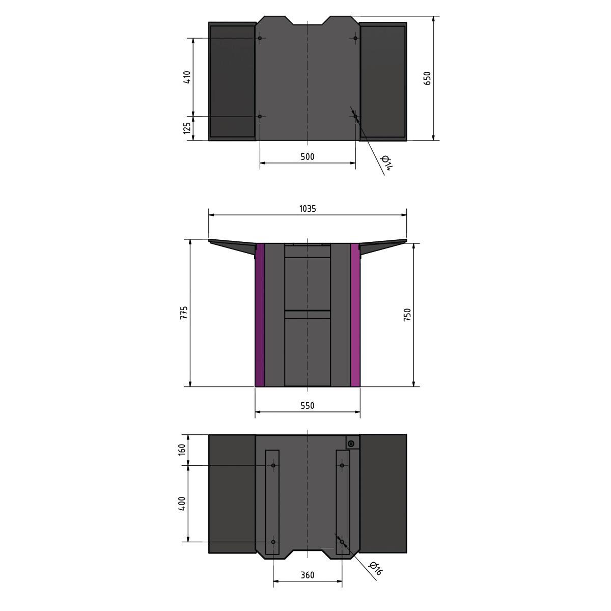 Optimum Maschinenunterbau  MSM 3