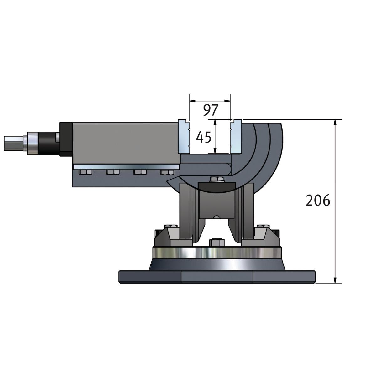 Optimum Dreiachsenschraubstock  MV3-125