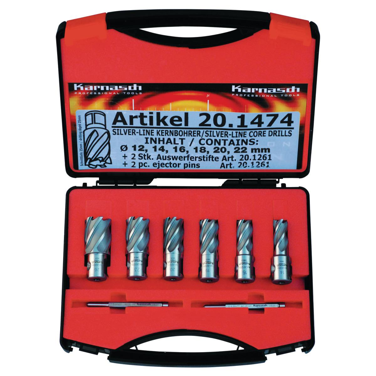 Metallkraft Kernbohrer-Set  SILVER-LINE 25 Weldon Set