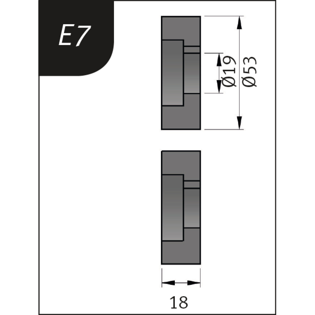 Metallkraft Biegerollensatz  Typ E7, Ø 53 x 19 x 18 mm