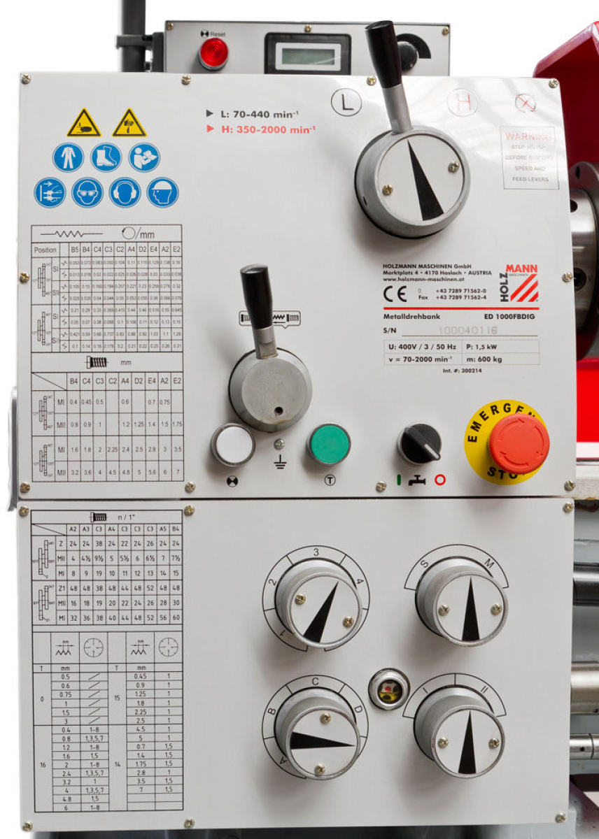 Holzmann Maschinen Metalldrehbank ED1000FB_400V