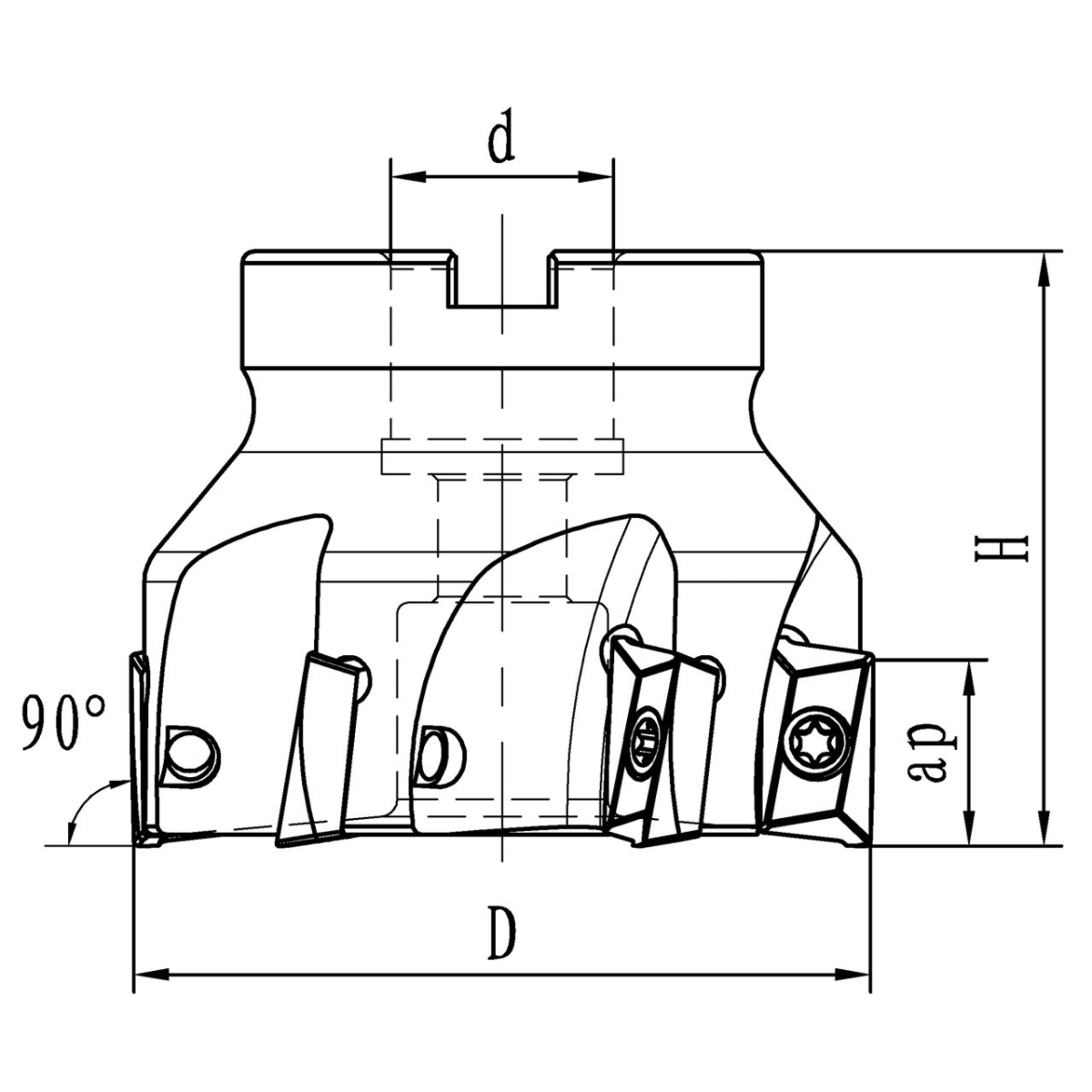 42-1059 Bernardo Fräswerkzeuge Plan- und Eckfräser diam. 80 mm / B 27