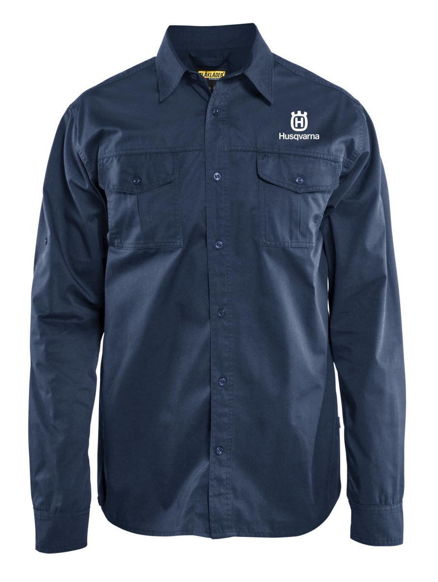 595104401 Husqvarna Langarmhemd Twill marine XS