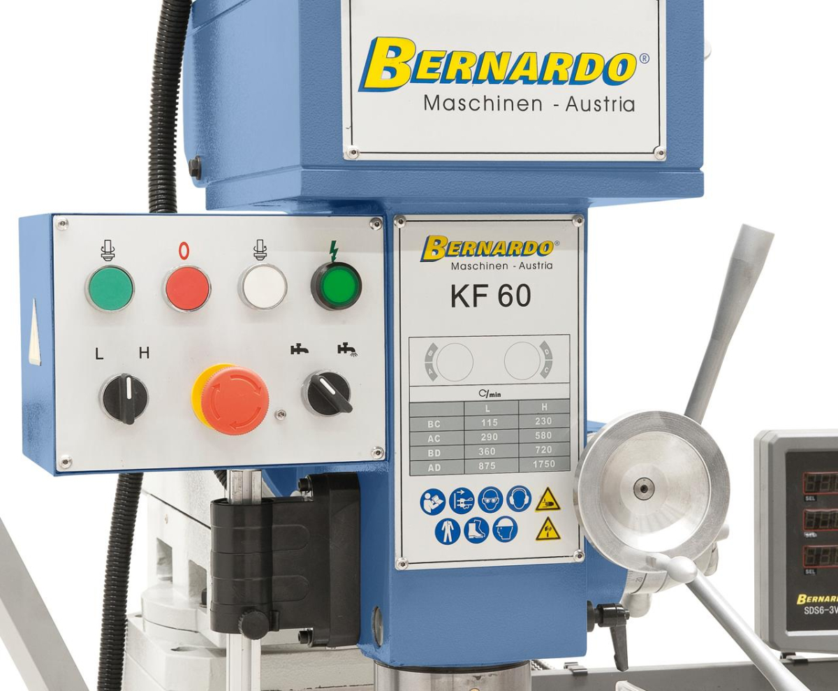 02-1156XL Bernardo Bohr- und Fräsmaschinen KF 60 inkl. 3-Achs-Digitalanzeige und y-Vorschub