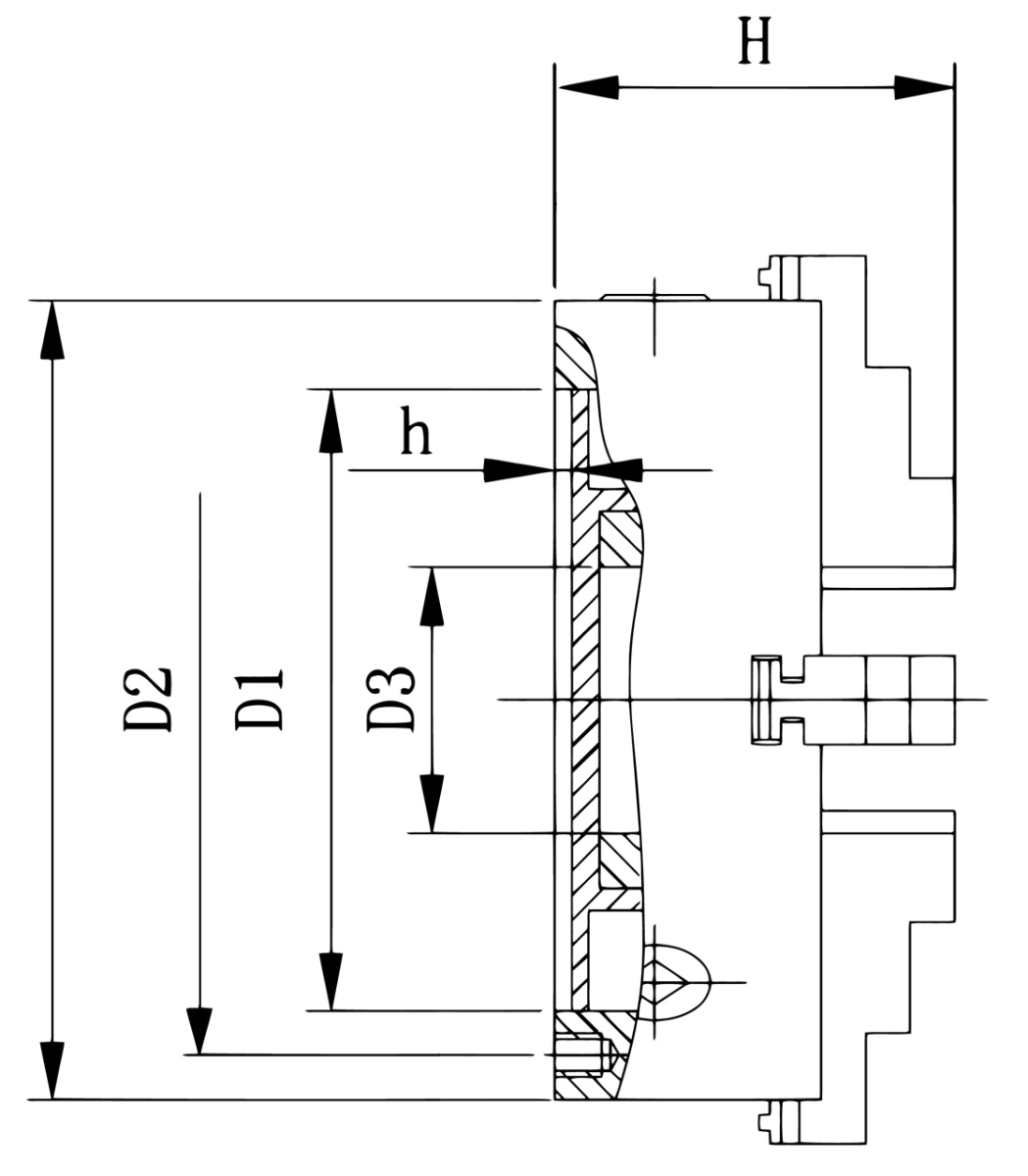 21-0801 Bernardo 4-Backenfutter aus Guss Standard-4-Backenfutter DK12-100