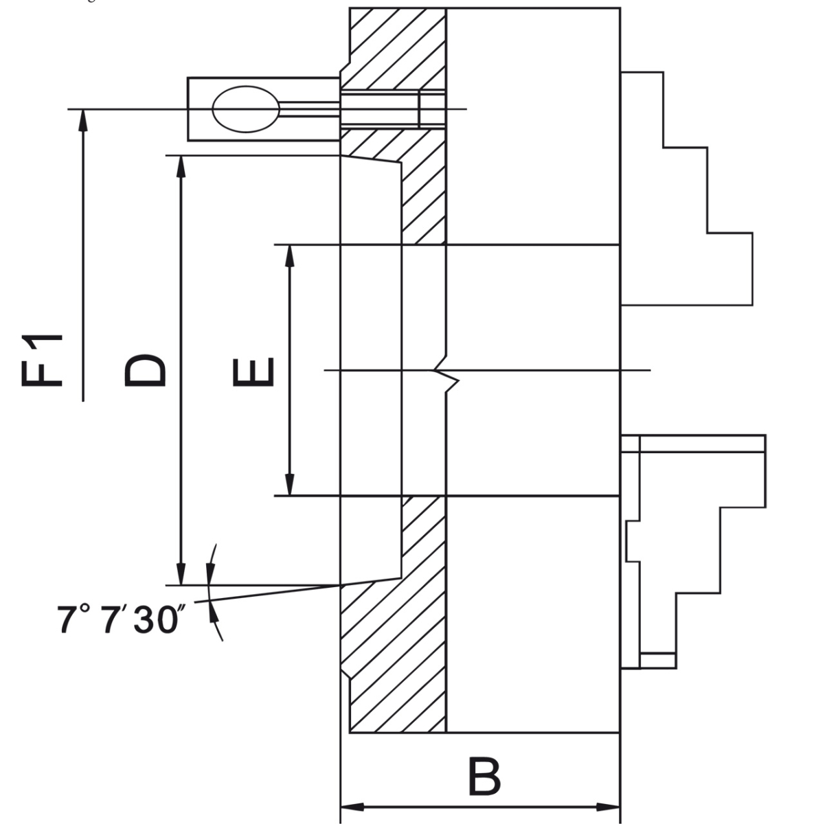 21-1042F Bernardo 3-Backenfutter aus Stahl Präzisions-3-Backenfutter PO3-200/D5