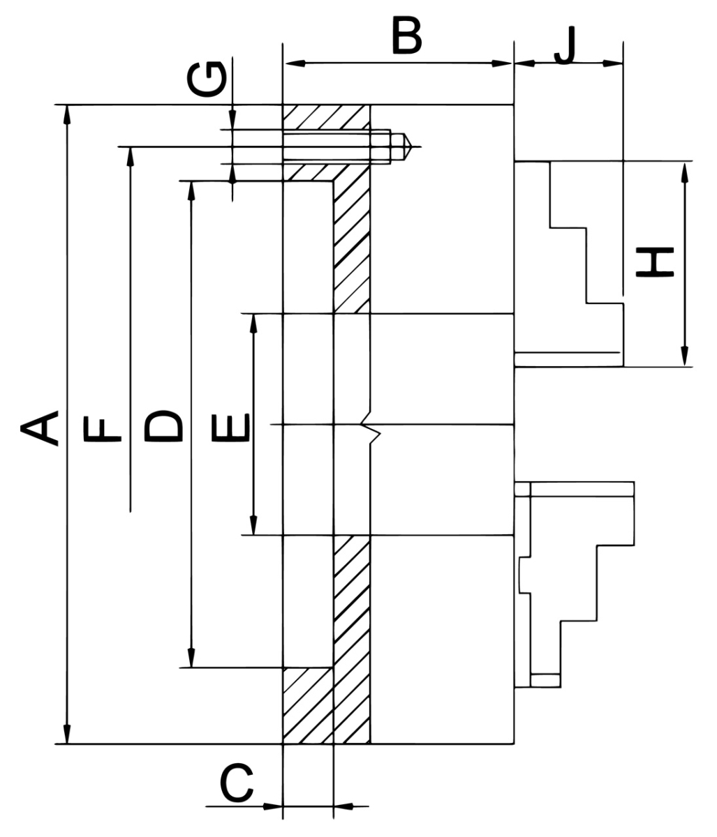 21-2014F1 Bernardo 4-Backenfutter aus Stahl Präzisions-4-Backenfutter PO4-500
