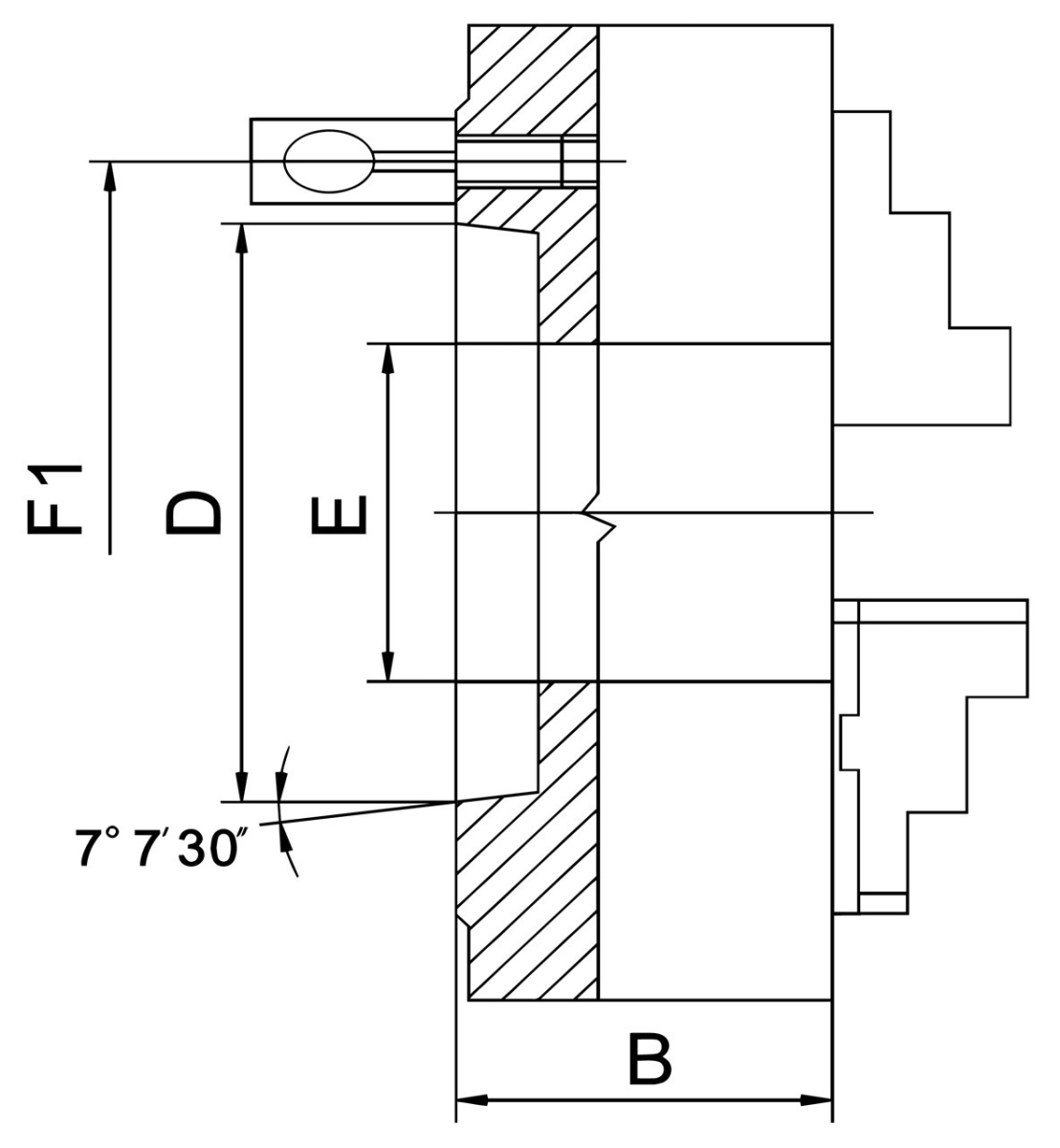 21-2036F Bernardo 4-Backenfutter aus Stahl Präzisions-4-Backenfutter PO4-160/D5