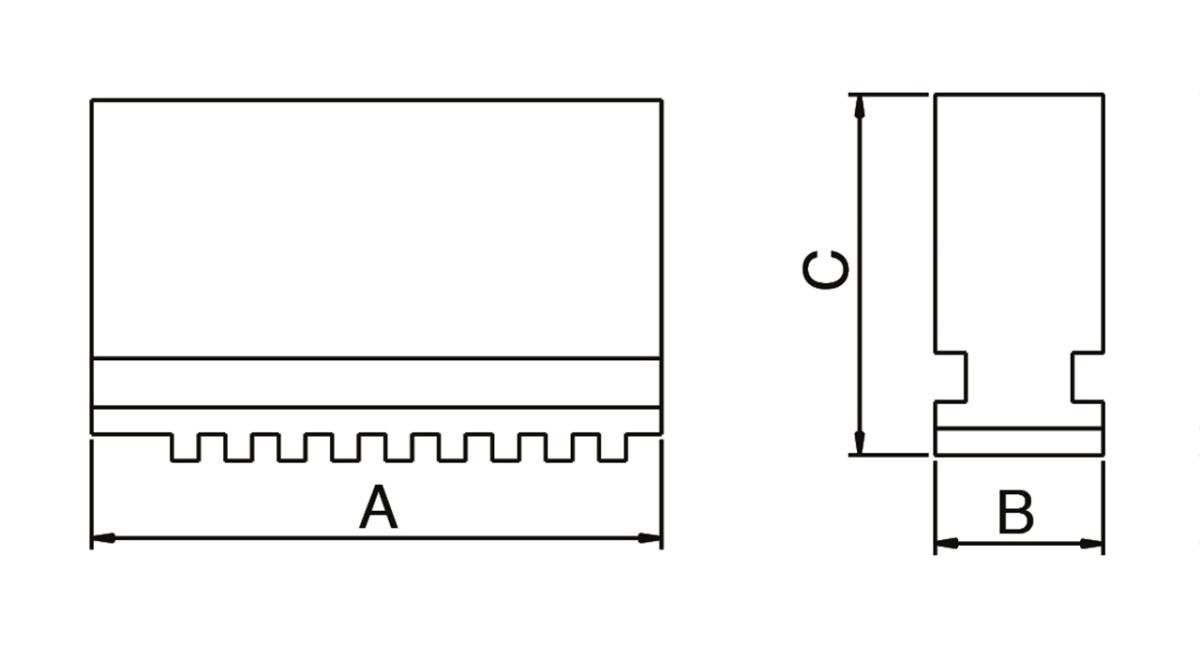 21-3222 Bernardo Backen für 4-Backenfutter PS4 / PO4 Weiche Monoblockbacken SJ-PS4-200