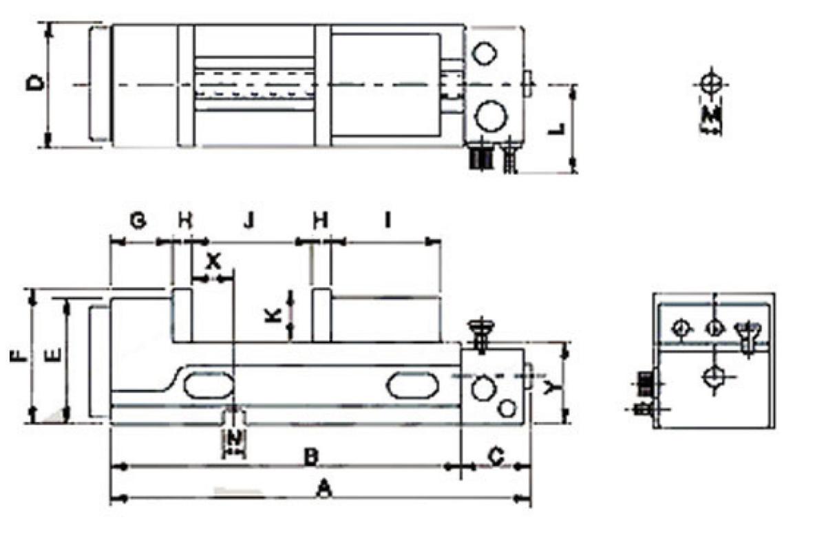 28-2130 Bernardo Schraubstöcke Pneumatik-Schraubstock PQV 100 V
