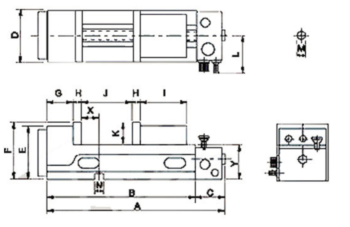 28-2132 Bernardo Schraubstöcke Pneumatik-Schraubstock PQV 160 V