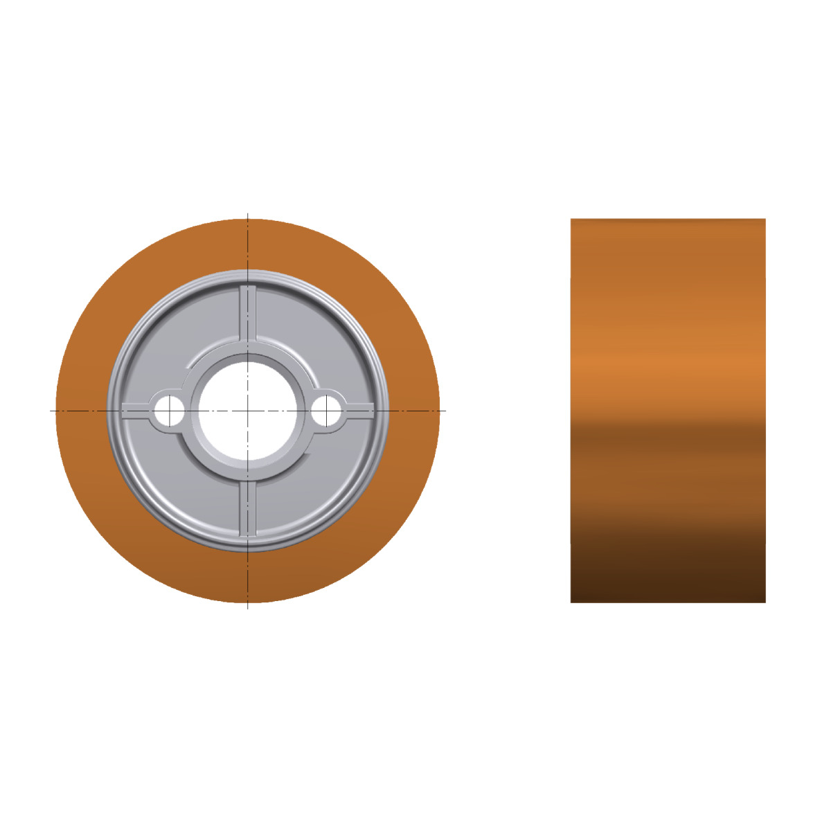 Holzkraft Vorschubrolle  Ø 118 mm, Breite 50 mm für rauhe Oberflächen