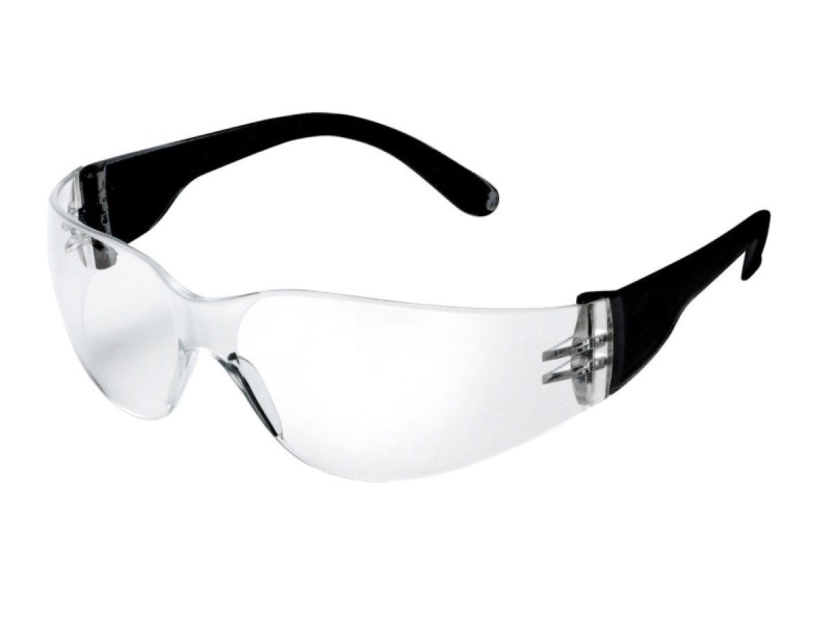 ELMAG Schutzbrille farblos schwarz & ELMAG Logo