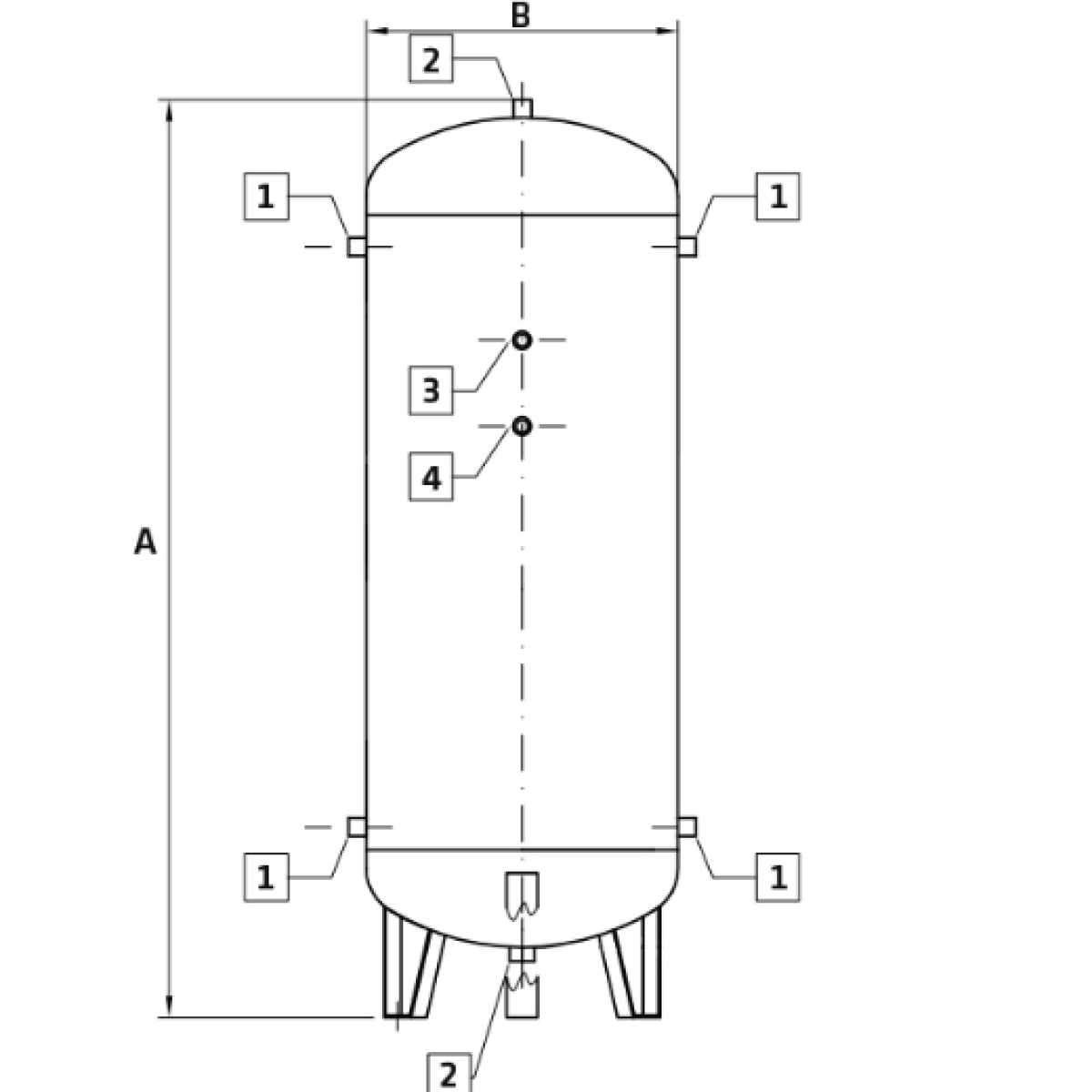 ELMAG Druckluftkessel stehend, 16 bar