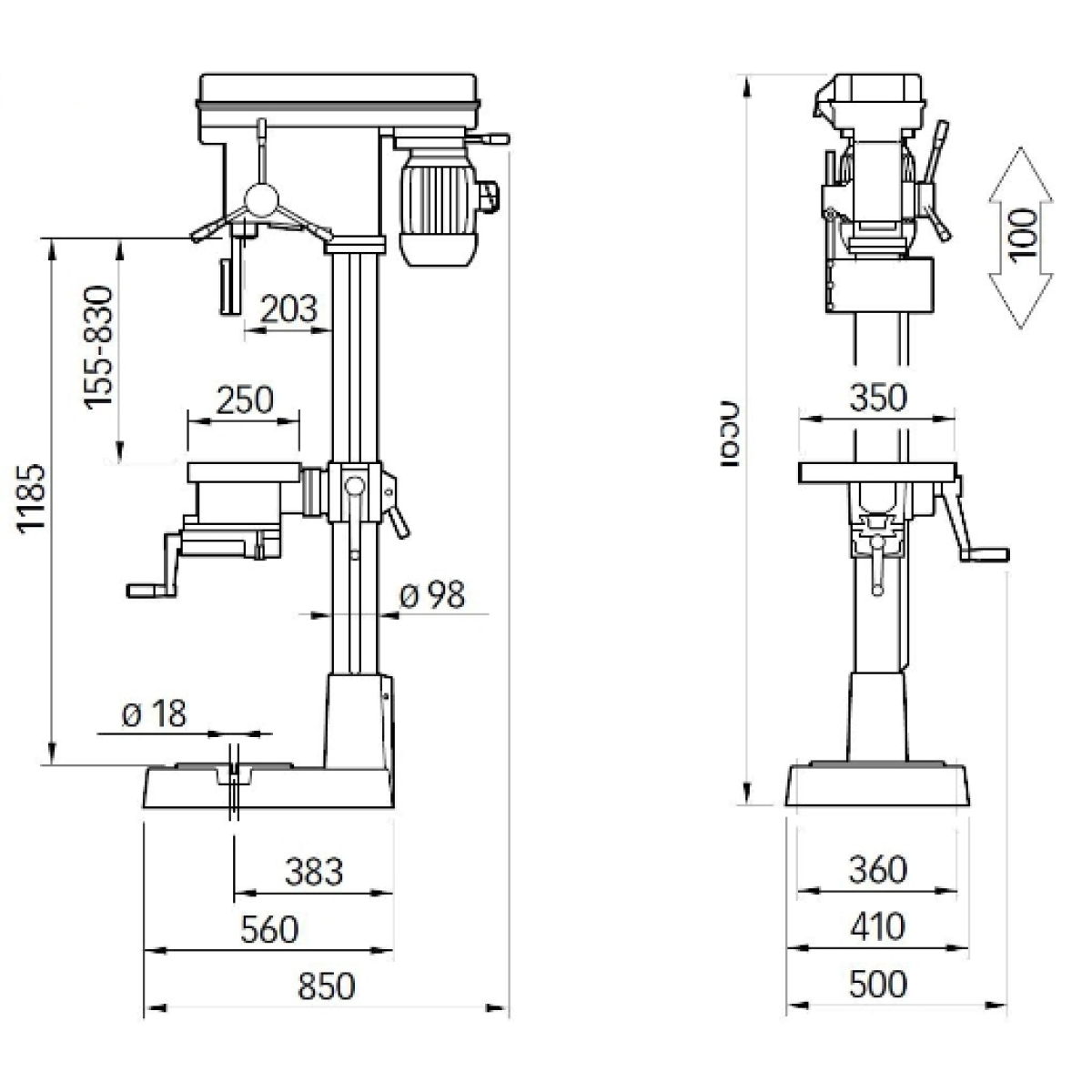 ELMAG PREMIUM Highspeed-Säulenbohrmaschine