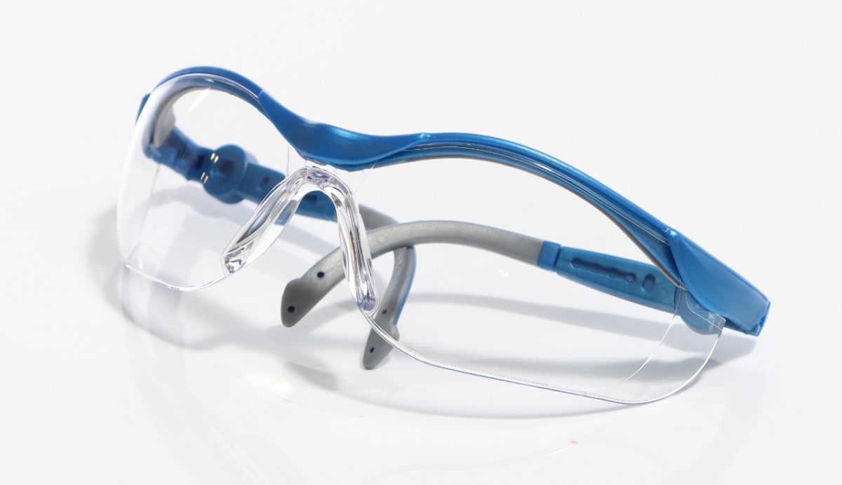 ELMAG Schutzbrille farblos blau/grau, PC2mm kratzfest & antifog