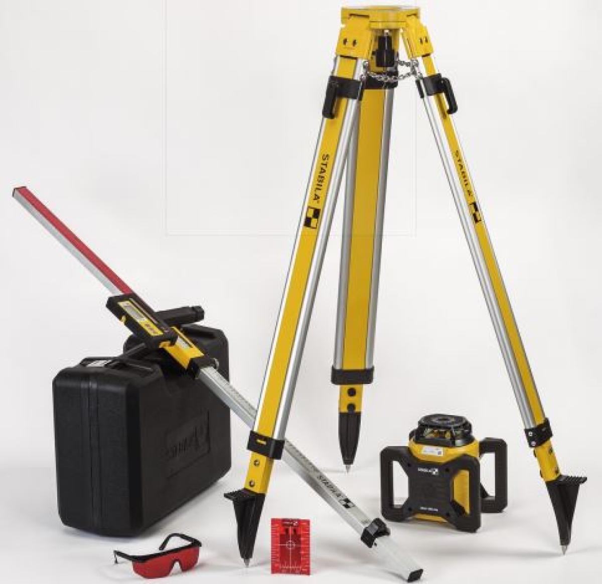 STABILA Stabila Rotationslaser LAR 160 6-tlg 19241 +Baustativ +Nivellierlatte mit Empfänger REC 300 Digital