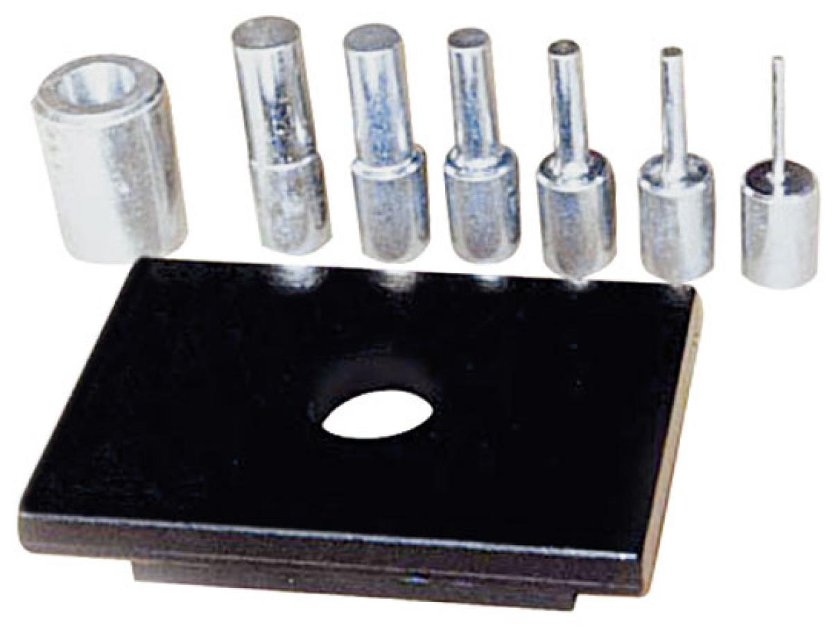 Metallkraft 6-teiliger Druckdornsatz mit Lochplatte  für WPP 30