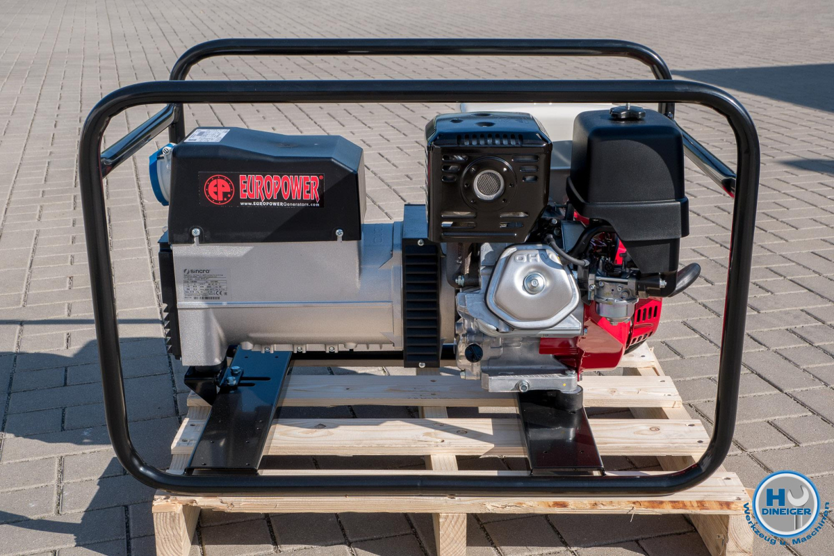 Europower Stromerzeuger EP7000 mit Honda GX390 Motor 7 KvA 1x 230 Volt