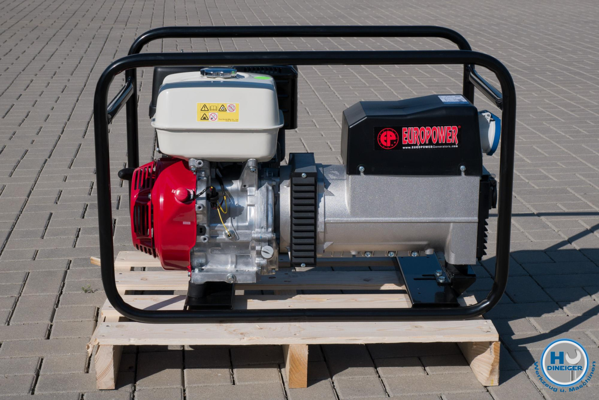Europower Stromerzeuger EP7000 mit Honda GX390 Motor 7 KvA 1x 230 Volt