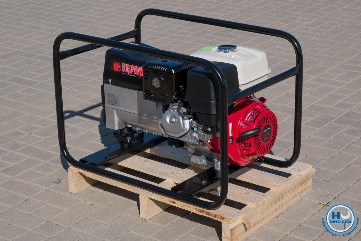 Europower Stromerzeuger EP7000 mit Honda GX390 Motor 7 KvA 1x 230 Volt