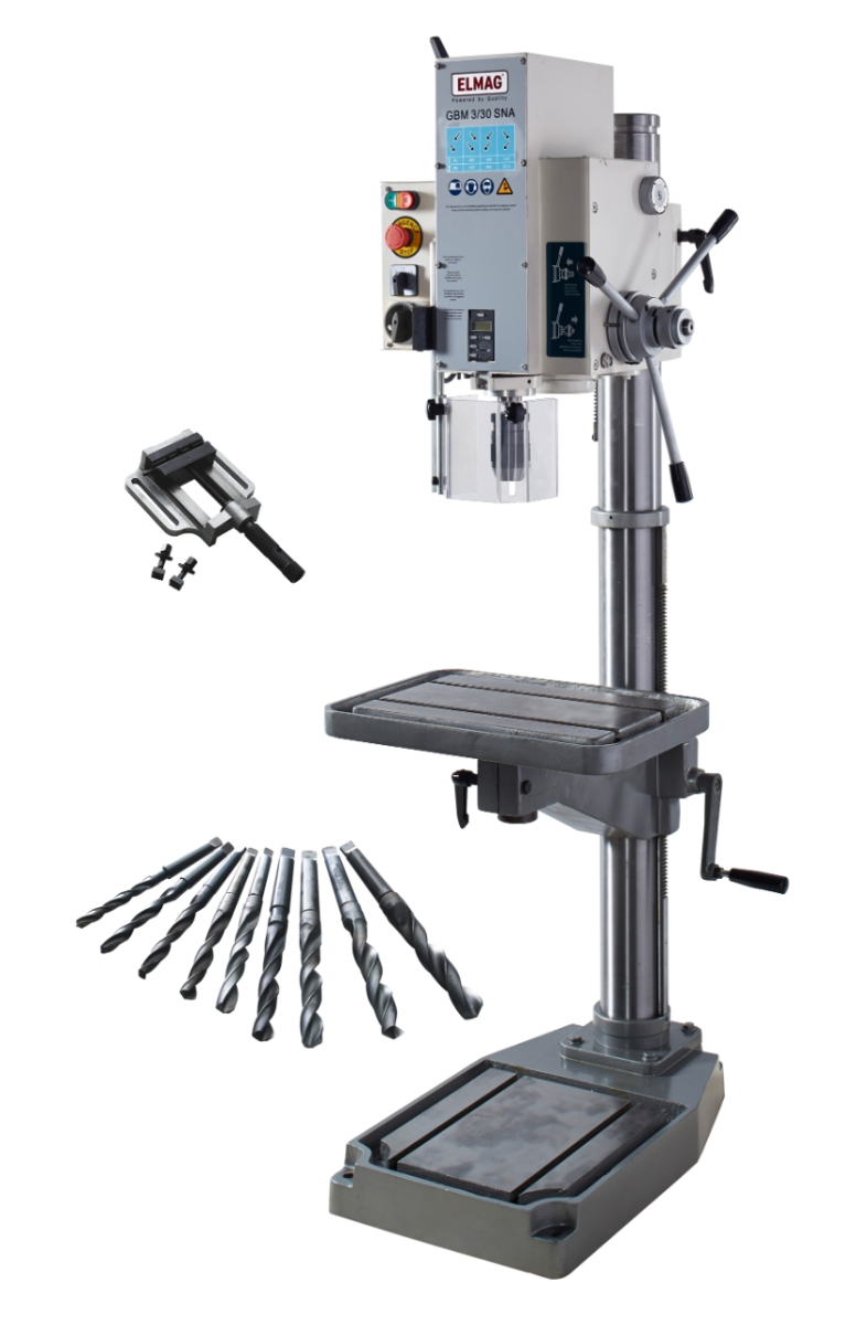 ELMAG Getriebe-Säulenbohrmaschine GBM 3/30 SNA - Set