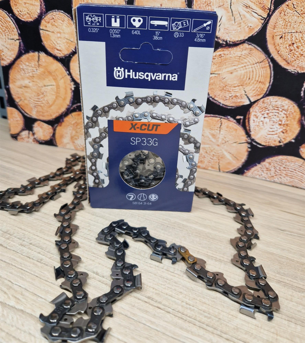 581643164 Husqvarna Sägekette X-CUT SP33G 38cm .325" HM 1,3mm 64TG
