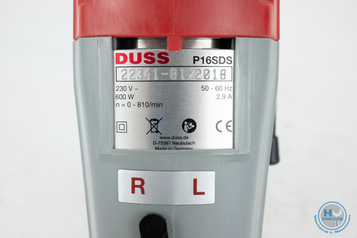 DUSS Maschinen Bohrhammer P 16 SDS und Bohrerkassette SDS-plus SDS7T